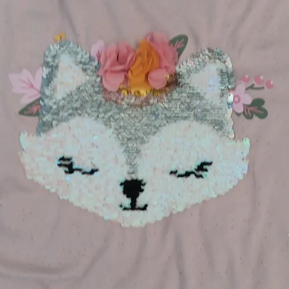 Kids Pink Fox Graphic T-Shirt - Picture 2 of 4